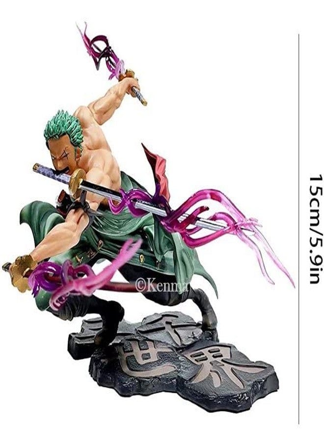 KENMA One Piece Roronoa Zoro Battle Mode Action Figure 15 Cms Three Thousand World Anime Figurine Doll Model PVC Statue - Image 5
